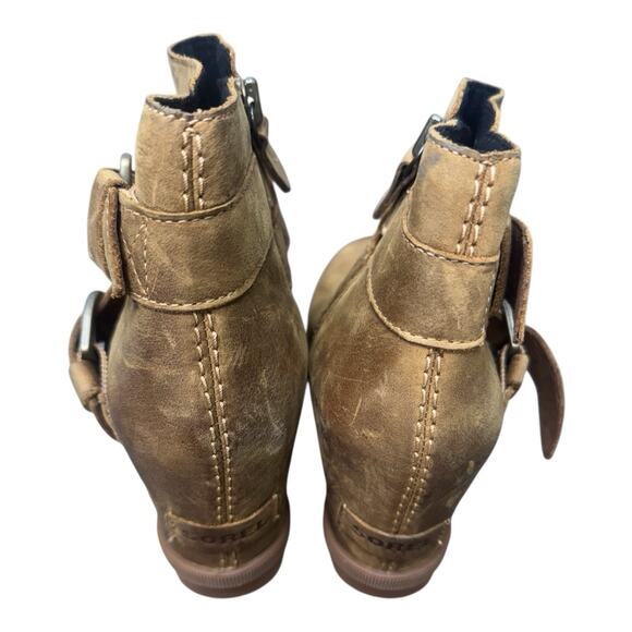 SOREL Leather Brown Boots JOAN of ARCTIC Wedge II Women’s 9.5 Outdoor Active - Picture 3 of 10